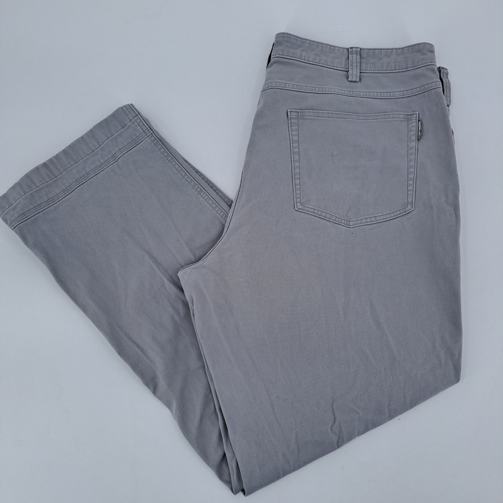 Duluth Trading Co Flex Ballroom Khakis Mens 40x32 Cotton Gray Relaxed Work Pants